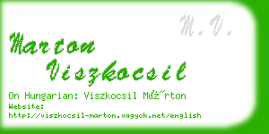 marton viszkocsil business card